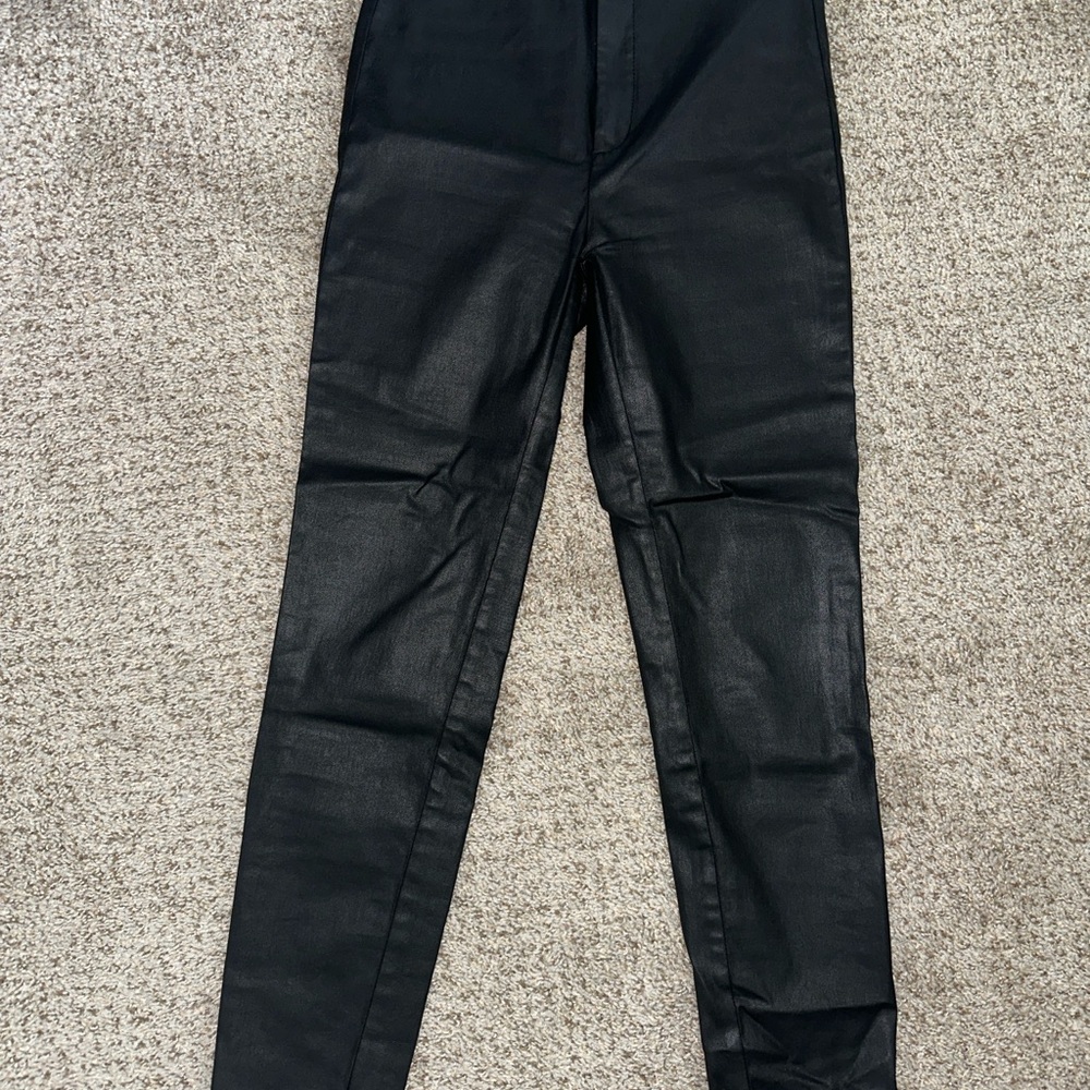 Massimo dutti Black Leather Pants